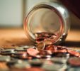 jar of coins on its side